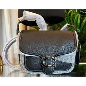 AUTHENTIC COACH BLACK LEATHER TABBY MESSENGER HANDBAG - NEW WITH TAGS